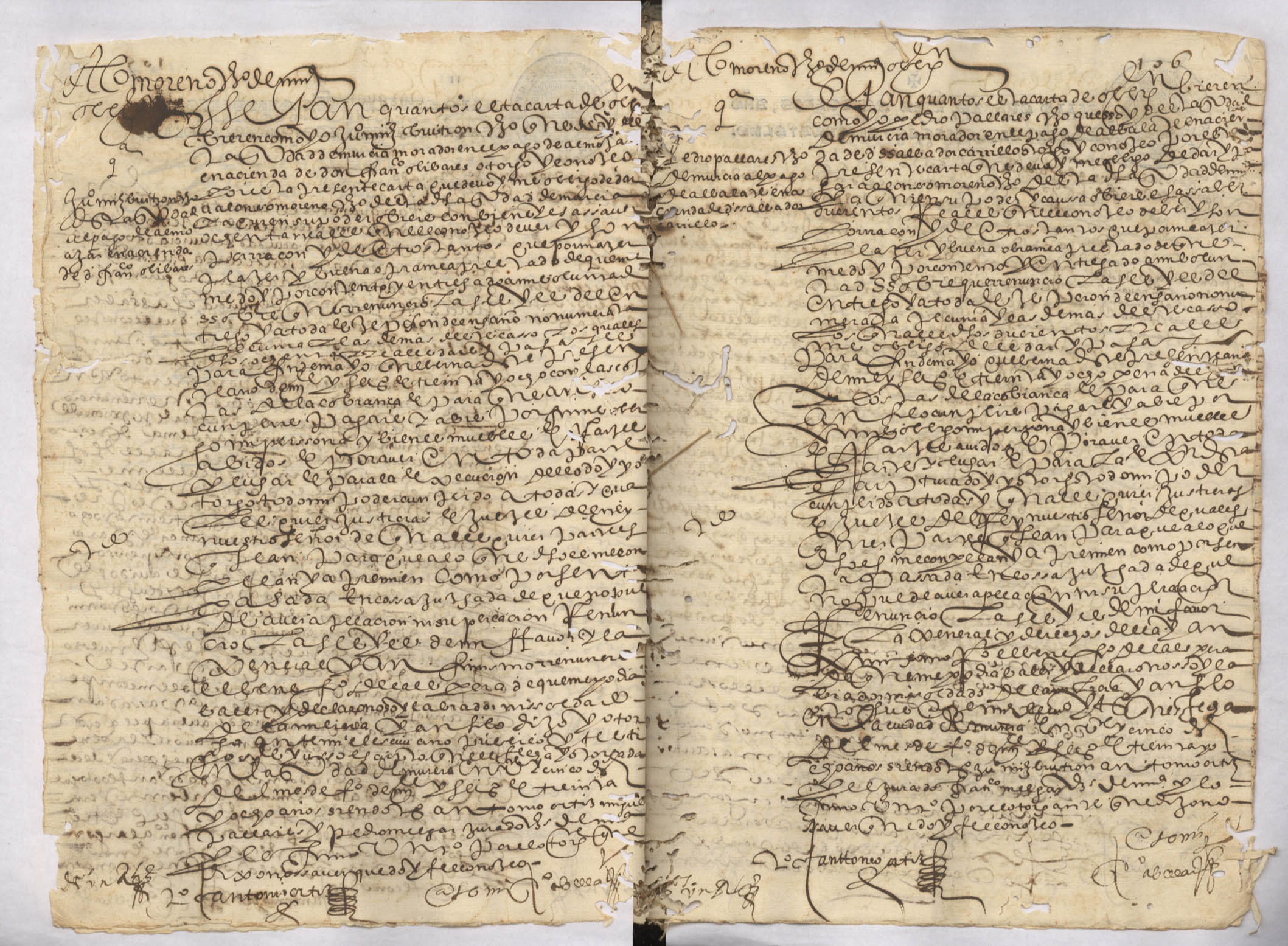 Registro de Pedro Abellán, Murcia de 1638.